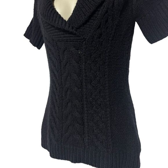 BCBG MAXAZRIA Women’s Black Short Sleeved Sweater Size Small - Picture 3 of 12